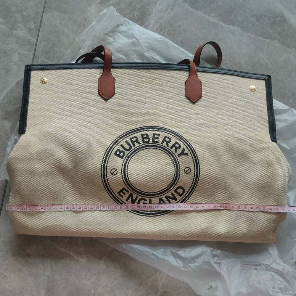 Burberry Beige and Black Tote with Tan Straps - Picture 1 of 11